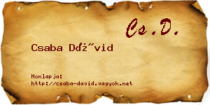 Csaba Dávid névjegykártya