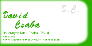 david csaba business card